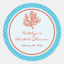 Red Coral Favor Sticker