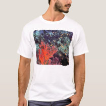 Red coral with orange fishes t-shirts by ceberhardt Red coral with orange fishes t-shirts