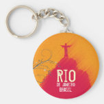 Red Corcovado Rio-Brasil Keychain