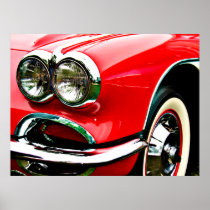 Red Corvette Headlights posters