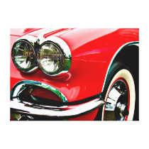 Red Corvette Headlights canvas prints