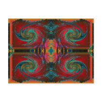 red cosmos swirl postcards