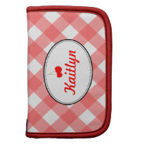 Red country gingham pattern sweet cherry personal planners