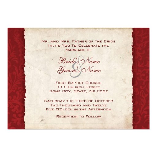 Red Country Wedding Invitation