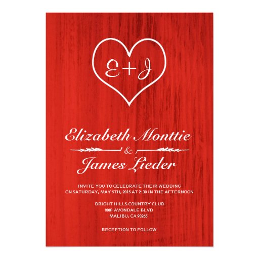 Red Country Wedding Invitations