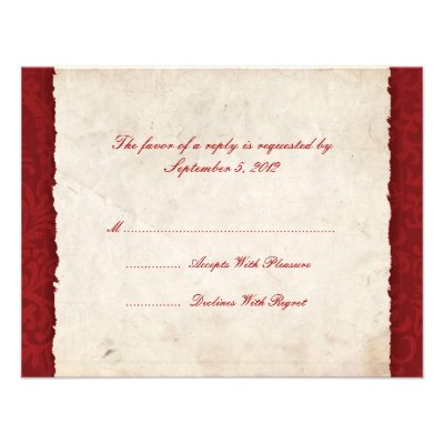 Red Country Wedding RSVP Announcement