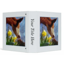 Red Cow and Yellow Daffodils Vinyl Binder