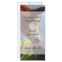 Red Cow and Yellow Daffodils Custom Rack Card