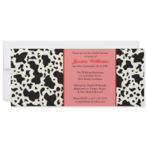 Red Cow Print Bridal Shower Personalized Announcement