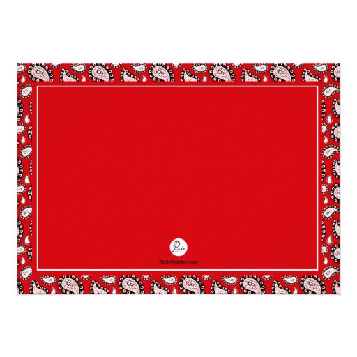 Red Cowboy Bandana Photo Invitation