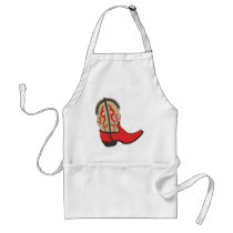 Red Cowboy Boot Aprons