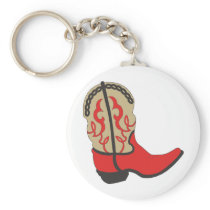 Red Cowboy Boot Key Chains