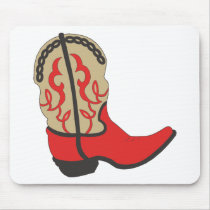 Red Cowboy Boot Mouse Pads