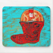 Red Cowboy Boot Mousepad