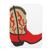 Red Cowboy Boot Rectangular Magnets