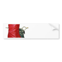 Red Cowboy Boots, Red Roses, Pug Dog & Scissors bumper stickers