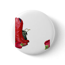Red Cowboy Boots, Red Roses, Pug Dog & Scissors buttons