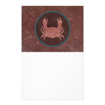 Red Crab Blue Ring Stationery