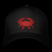 Red Crab Embroidered Cap embroidered hats