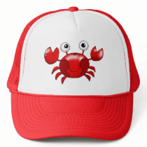 Red crab trucker hat