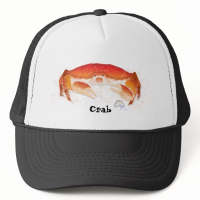 Red Crab Trucker Hat by Paintedlynx