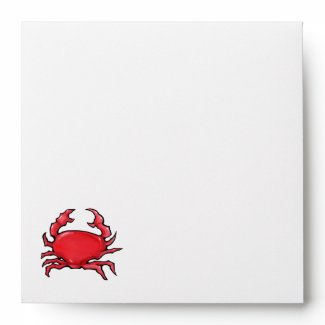 Red Crab Invitation Envelope envelope