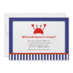 Red Crab Nautical Birthday Invitations
