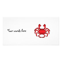 Red crab photo card template