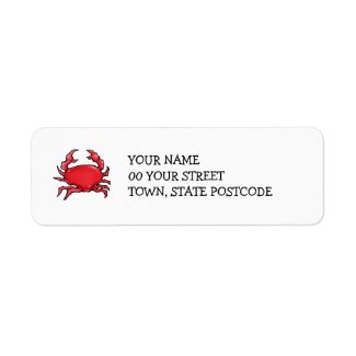 Red Crab Return Address Label label