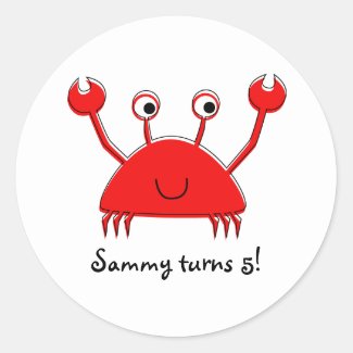 Red Crab Stickers | Cupcake Toppers