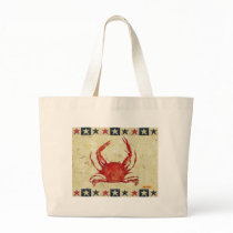 Red Crab with Stars border bags by LizRevit Red Crab with Stars border bags