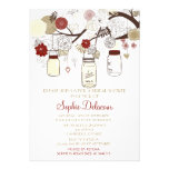 Red & Cream Mason Jars Bridal Shower Invitation