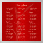 Red cream wedding wheat "seating chart" print
