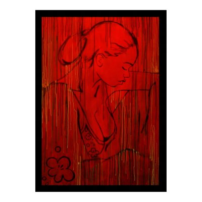 Red Creole Rain Poster by haitianart