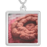 Red Crochet Flower Necklace necklaces