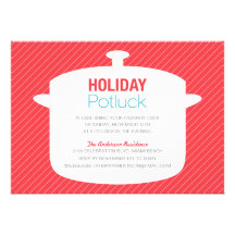 RED CROCK POT | HOLIDAY POTLUCK INVITATIONS