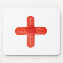 Red cross mouse pad