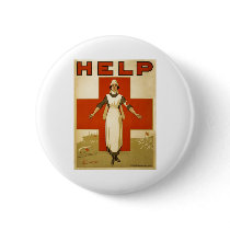 Red Cross Nurse Help Advertisement World War 2 Buttons