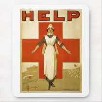 Red Cross Nurse Help Advertisement World War 2 Mousepads
