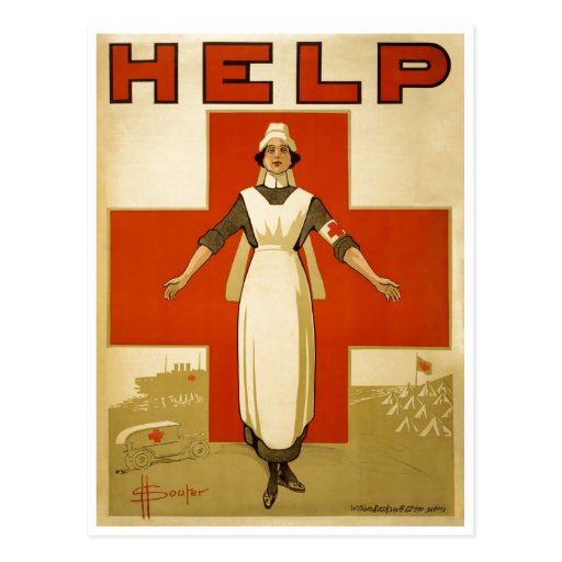 Red Cross Nurse Help Advertisement World War 2 Post Card