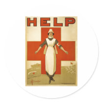 Red Cross Nurse Help Advertisement World War 2 Sticker