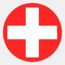 red cross round stickers