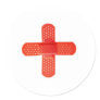 Red cross round stickers
