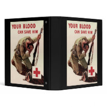 Red Cross Your Blood Can Save Him Vinyl Binder