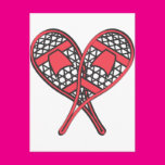 Red Crossed Snowshoes Post Card
