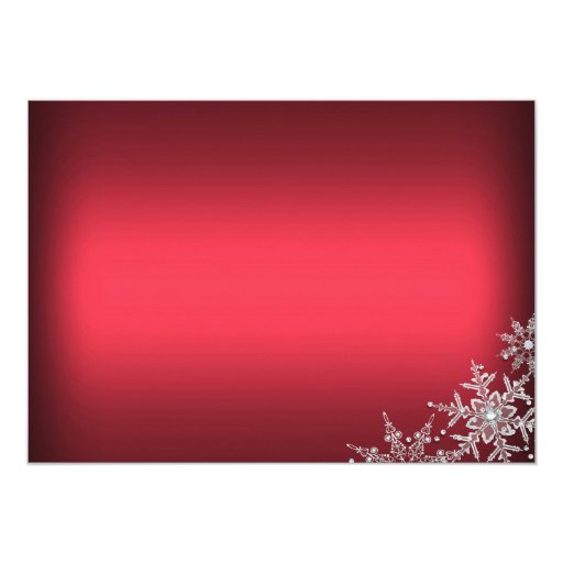 Red Crystal Snowflake Christmas Dinner Party Personalized Invites