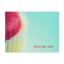 red cupcake, missing you! postcards