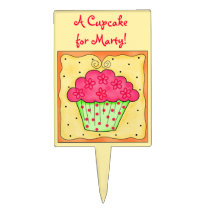 Red Cupcake Orange Cake Pick Personalized cake picks