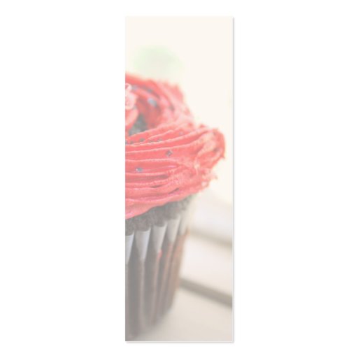 Red Cupcake Photograph Mini Bookmarks Business Card Template (back side)