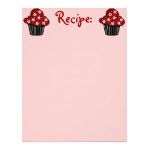 Red Cupcake Recipe Paper letterhead